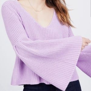 Free People Damsel Pullover Bell Sleeve Sweater